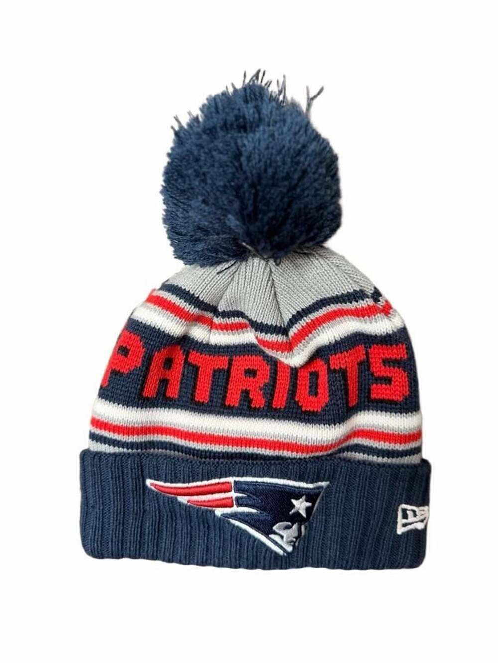 New Era New England Patriots Youth Pom Beanie Hat Size Youth